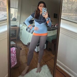 Tory Burch Sport Navy and Sky Blue Hoodie